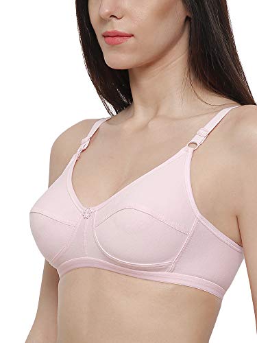 Image of INKURV Cotton Hosiery Bra for Women's Daily use, Full Coverage Bra for Regular wear, Non Padded, Non Wired Everyday Bra with Rich Cotton-Zoe Combo of 3