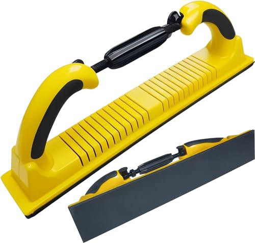 2-3/4" x 15-3/4" PSA Adjustable Radius Flex Longboard Hand Sanding File Block with PSA Backing Conversion Adapter Pad, Use Continuous Rolls or Sandpaper Sheets, Auto, Wood