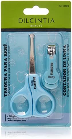 DILCINTIA BEAUTY Kit Baby Tesoura E Cortador De Unhas Aço Inox Ca...