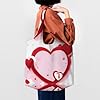 BOAIHH Little Red Heart Women Canvas Tote Bags Light stylish Large Shopping Bag for Daily Outings Use #1