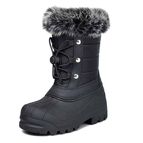 K KomForme Kids Snow Boots Insulated Fur Lined Waterproof