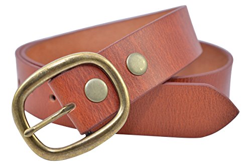 Full Grain Solid Cowhide Leather Belt - Tan - TBS3403-2502