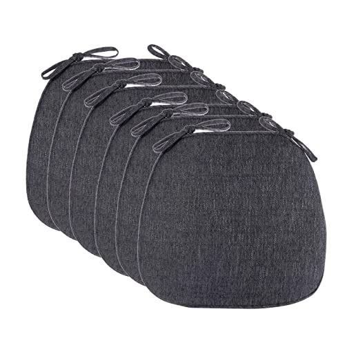 Yadlan Coussins De Chaises CarréS Lot De 6, Galette De Chaise DéHoussable et Lavable, Coussin Chaise Exterieur Taupe, Coussin pour Chaises De Cuisine 40x40,...