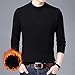 Men's Half-High Neck T-Shirt Classic All-Match Solid Color Long-Sleeved Sweater Slim Casual Thick Plus Velvet Pullover (Black,3X-Large)