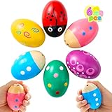 JOYIN 6 Packungen Oster-Eierstreuer aus Holz, Maracas, Percussion-Musical für Osterkorbfüller, Klassenzimmer-Preiszubehör, Musikinstrument, Korbfüller für Kinder, Osterjagd