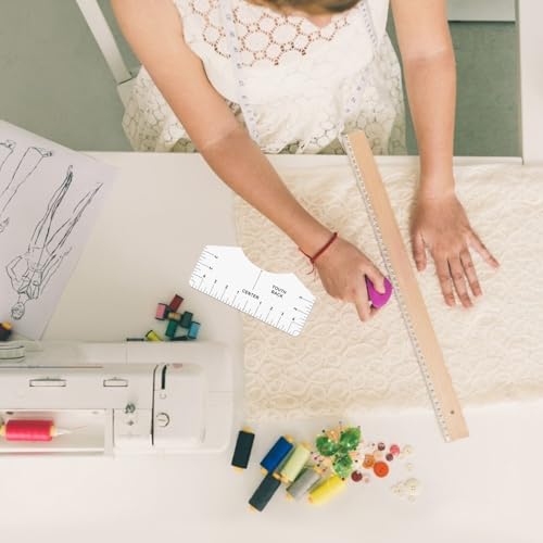 Cabilock Regla para Centrar Camisetas Blanca 8 Piezas Herramienta de Alineación y Plantilla para Camiseta Diseño Flexible y Resistente para Medición Precisa del Cuello