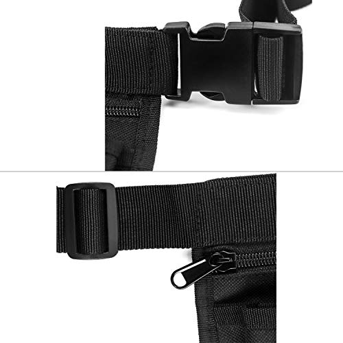 QWORK® Nurse Pouch Waist Bag, Multi Compartment Nursing Bag Pocket Belt Organizer for Medical Supplies Scissors Bandage 10" x 7", Black - Image 3