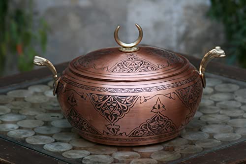 Handmade Embossed Copper Cookware Sets, Traditional Copper Cookware, Dinnerware, Copper Cookware (BİG)