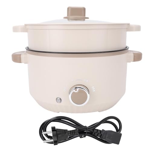 Gorący Garnko Elektryczna Kuchenka Ramen, 3L Once Pojemność Przenośny Gorący Garnek Szybki Makaron Kuchenny Multi Funkcjonalny Leniwy Garnek z Koszem na Stek, Jajko, Smażony ryż,