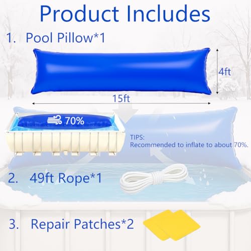 Cojín de aire para cubierta de piscina 4×15 ft resistente al frío miniatura 7