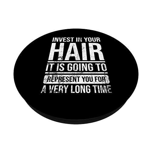Invest In Your Hair Hairdresser Hair Stylist PopSockets Swappable PopGrip, Black - Image 2