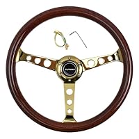 Amazon | TIYPEOR ウッド ステアリング 38Φ 15インチ 6穴 ハンドル