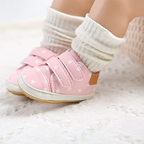 Image of Baby Boys Girls Shoes Non-Slip Rubber Sole High-Top PU Leather Sneakers Infant First Walking Shoes Toddler Crib Shoes Newborn Loafers Flats.