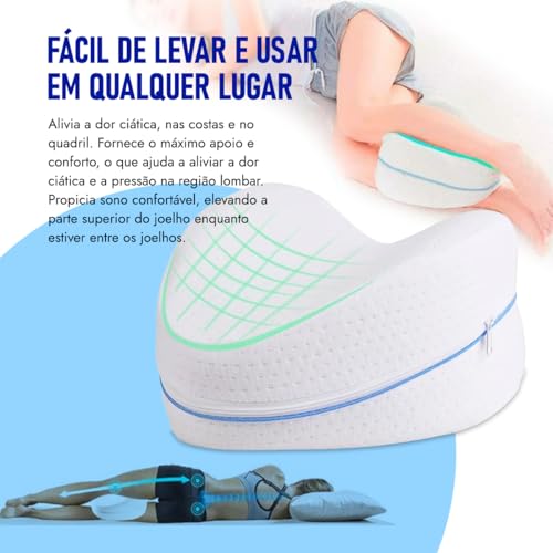 kit 2 Almofadas Travesseiro Ortopédico Para Pernas Joelhos Coluna Quadris Articulações Gravidez