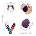 Yoption Amethyst Tree of Life Memorial Wind Chime, Natural Crystal Agate Slices Windchimes for Indoor Outdoor Decoration Ornament, 15.7-17.7 inch