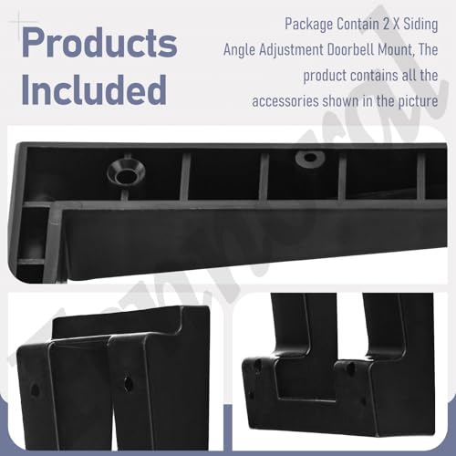 Fennoral Pacote com 2 suportes de campainha de ajuste de ângulo de revestimento de vinil para campai