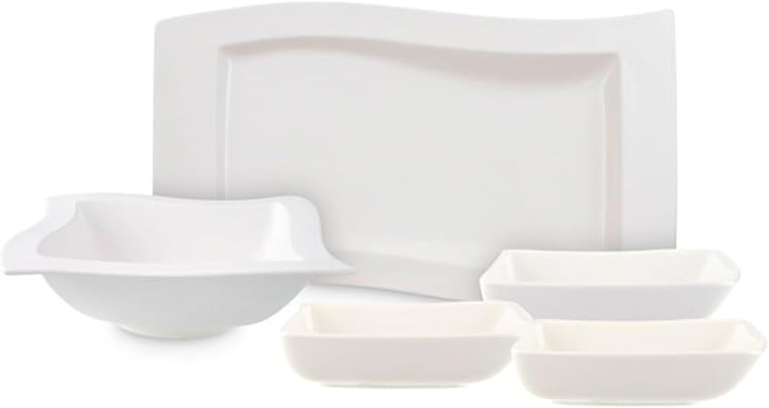 Villeroy & Boch New Wave 5-Piece Serving Set, White