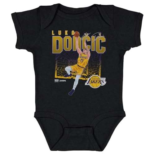 500 LEVEL Luka Doncic Los Angeles Lakers One-Piece Infant Bodysuit - Luka Doncic Los Angeles Lakers Shattered WHT (Black, 12M)