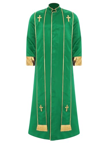 Robe de prêtre pour homme avec étole et croix costume clergé Aislor
