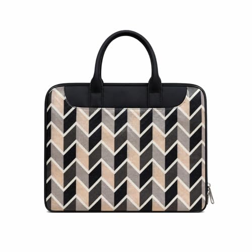 Image of Tabelito Designer Printed Laptop Sleeve for Women (13-15.6 Inch) | Jute & Vegan Leather Office Handbag | Lightweight Stylish Work Bag with Handle
