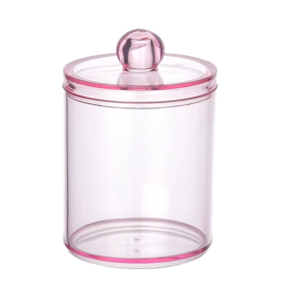 Lianxibag Pink Transparent Cotton Swab Storage Box Portable Makeup Cosmetic Organizer Acrylic Jewelry Container Tools(Pink)