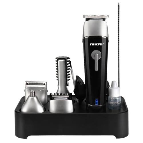 NIKAI NK-2218 5-in-1, Face, Hair and Body - Multi Grooming Kit, Hair Trimmer, Beard Trimmer, Ear & Nose Trimmer Head Shaver, Sideburn trimmer Full Body Grooming Kit, with Adaptor Charging Pod & Stand (B0CM3D3HR6) Amazon Price History, Amazon Price Tracker