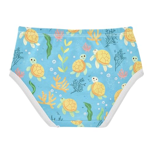 Wusikd Cute Little Turtle Girls' Underwear Cotton Yellow Shells Girls Briefs Soft Toddler Underwear 2T2