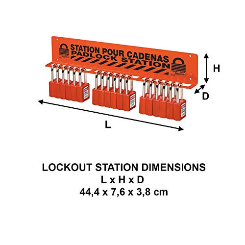 Master Lock S1518 Lockout Tagout Padlock Rack, Red, 44.4 cm x 8.1 cm x 4.6 cm - Image 4