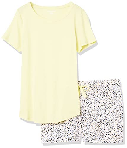 Image of Amazon Essentials Women's Poplin Short and Sleep Tee Pajama Set