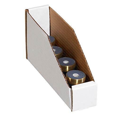 Image of Top Pack Supply Open Top Bin Boxes, 2 inch x 18 inch x 4 1 /2 inch, White (Pack of 50)