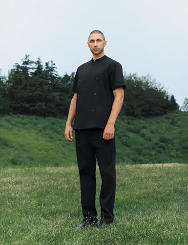 Tailored Chef Pants with Center Crease and Utility Pocket – Flat Front Kitchen Work Pants for Men2