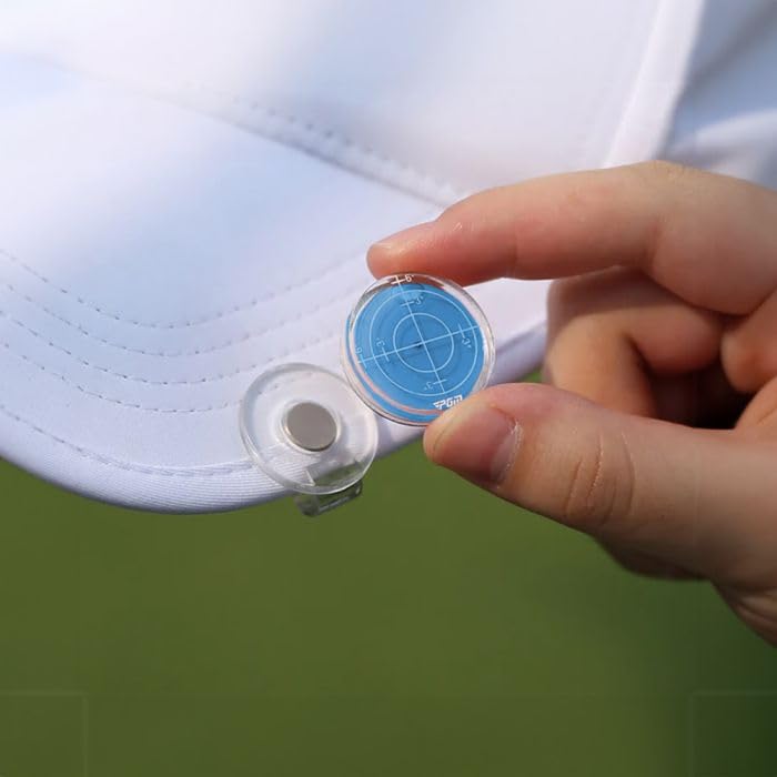 Assorted Putting Slope Measuring Magnetic Ball Marker, Golf Putting Aid Round Bubble Level, High Precision Reader, Golf Gift Accessory (Blue)