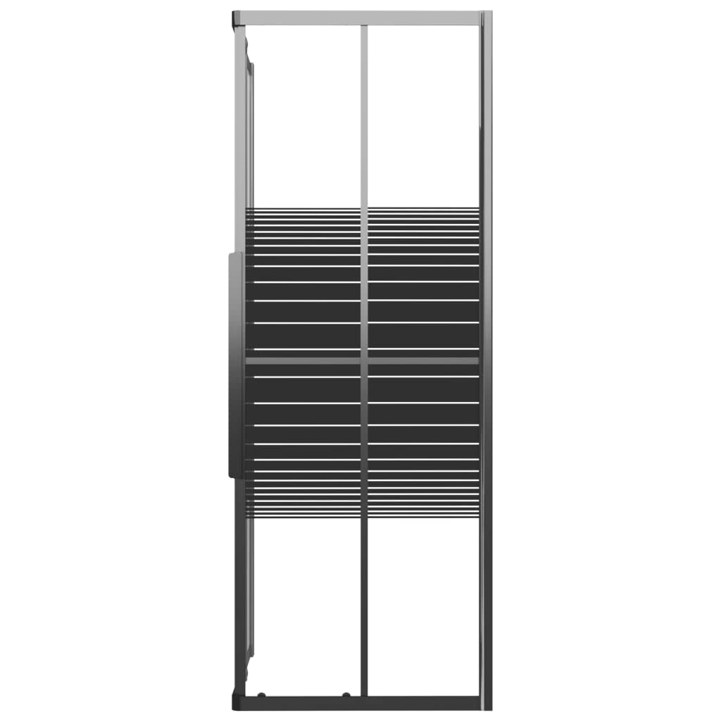 Box doccia con strisce ESG, 90 x 70 x 180 cm, nero, per bagno, parete doccia con profilo, paraspruzzi, porta doccia, angolo salvaspazio, robusto telaio in alluminio