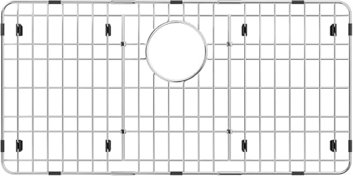 Slideep Sink Protectors for Kitchen Sink, Sink Grate Grid for Bottom of Sink, Metal Sink Rack, Bottom Basin Rack, Stainless Steel, 28.9"L X 14.3"W