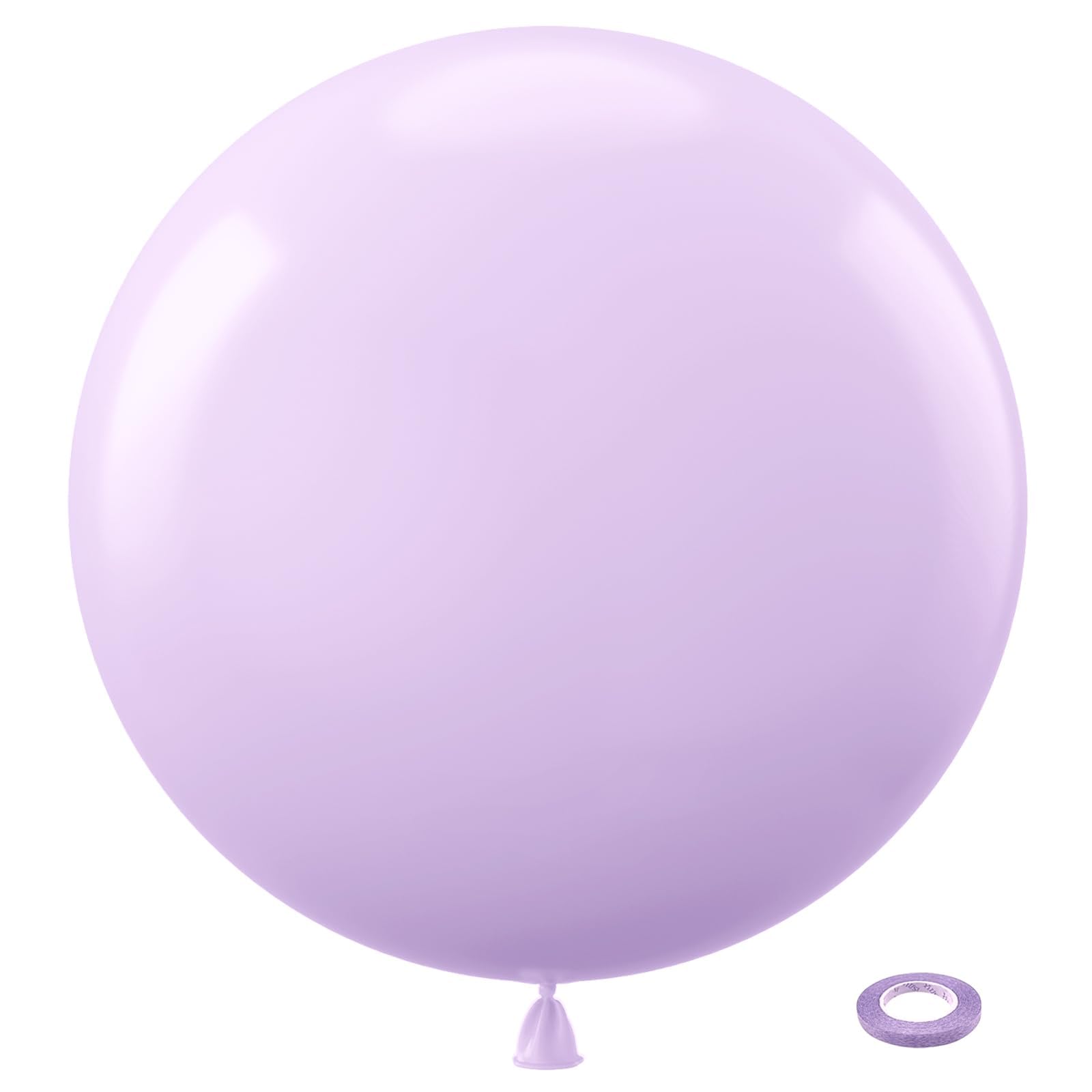 Bezente Pastel Purple Latex Party Balloons - 8 Pack 36 inch Large Thick Lavender Light Purple Lilac Balloons for Bridal Shower Gender Reveal Wedding