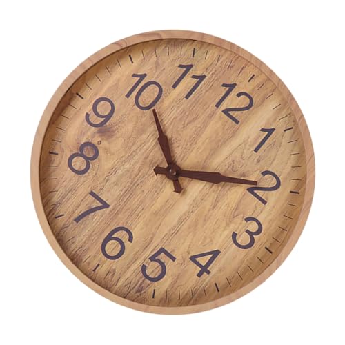 Horloge murale imitation bois VOSAREA pendule décorative salon - 2