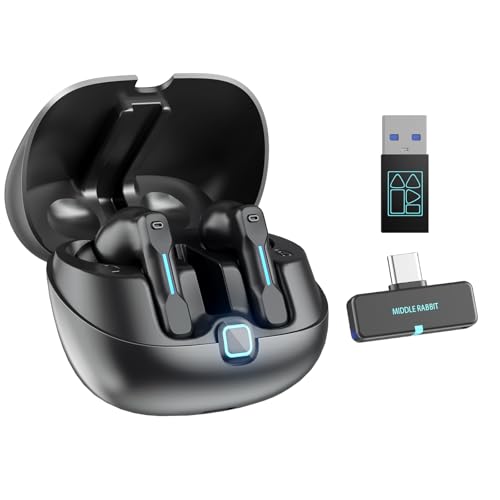 FEDIKER SW5 Wireless Headphones for Work with Microphone, Bluetooth Earbuds, 20ms Low Latency, 4 Mics, Compatible with Desktop Computer and Laptop PC, Ideal for Office, Call Center