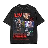 Liv Sport Morgan Shirt Men's Crewneck Washed Tee Cool Retro T-Shirt Classic Short Sleeve Tshirt Fan Top Medium Black-a