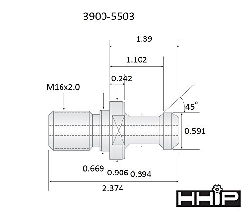 BT40 MANOPOLE DI RITENZIONE 45 Gradi PS-444-45 #BT40-KNOB-45 - Foto 8
