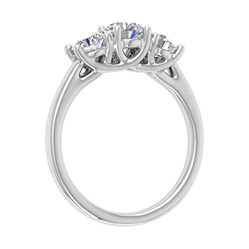 FINEROCK 1 Carat 3-Stone Diamond Engagement Ring Band in 14K Gold2