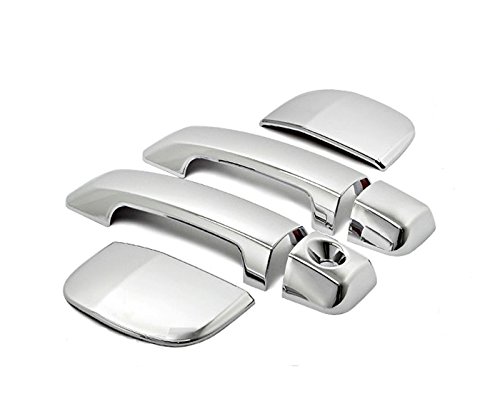 MaxMate Fits 07-13 Toyota Tundra Double Cab Chrome 2 Doors Handle Cover W/O Passenger Side Keyhole and 2 Doors for Rear Side Door