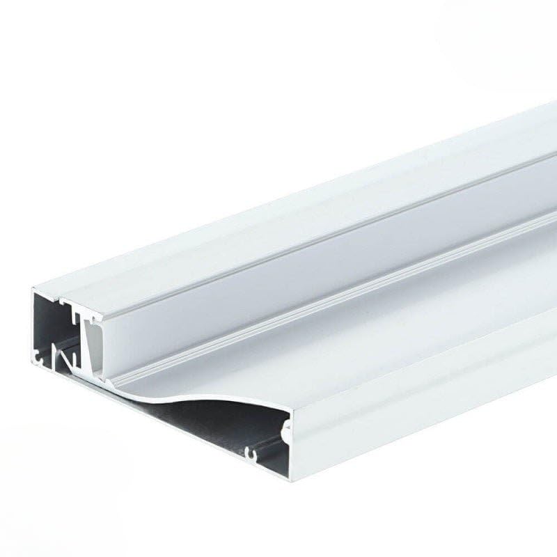 Perfil de aluminio zócalo color plata 2M para cinta LED de 10 mm