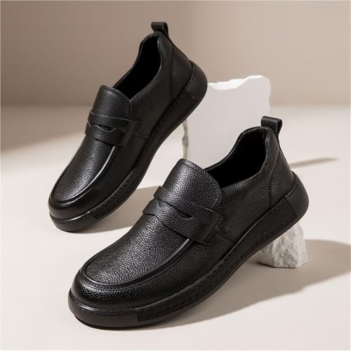 Men's Genuine Leather Slip On Loafers British Style Spring Fashion Soft Sole Breathable Casual Shoes Comfortable Lazy Footwear2