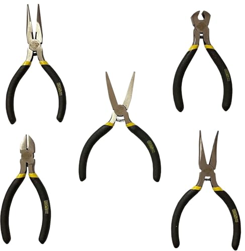 kippen 1014Y – Juego de mini pinzas de 5 piezas para trabajos de precisión.