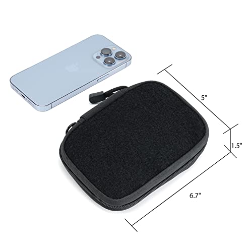 Edc Pouch, Pocket Organizer With Velcro, Nylon Edc Pocket Organizer Utility Pouch, Small Tool Pouch For Edc Gears, Mighty Pouch With D-Ring, Edc Pocket Pouch, Multitool Organizer Pouch (Black) #TOP4