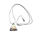 DIYthinker Peinture à l'huile Marine colorée océan Bateau à Voile Surf Paysage Abstrait Illustration Motif Triangle Pendentif en Forme de Bijoux Collier avec chaîne Décoration Cadeau