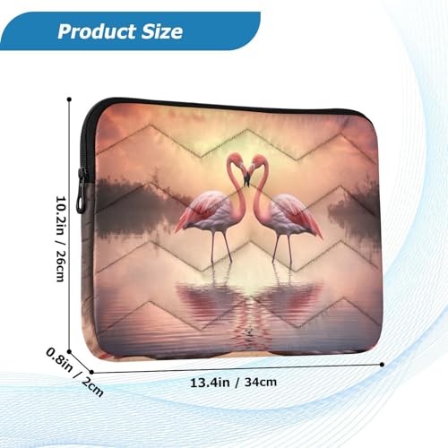 Funda para portátil de 13-14 pulgadas con diseño de flamencos miniatura 3