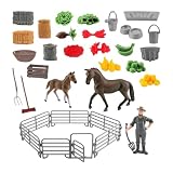 【Materiale】: il set da gioco per cavalli e cavalieri è realizzato in PVC di qualità, può resistere a ore di gioco ed è robusto.