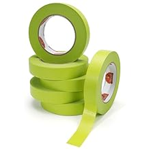 TAPEBEAR Advanced Painters Tape, 21-Days Clean Removal Green Washi Masking Tape 0.94" x 60Yards, Medium Adhesion, Indoor Outdoor Multi-Surface Painting with Sharp Lines for Car/Wall Painting, 6Roll