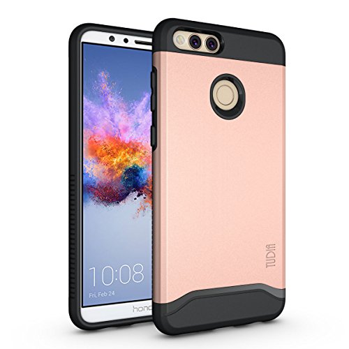 Honor 7X / Mate SE Case, TUDIA Slim-Fit Heavy Duty [Merge] Extreme Protection/Rugged but Slim Dual Layer Case for Huawei Honor 7X / Mate SE (Rose Gold)